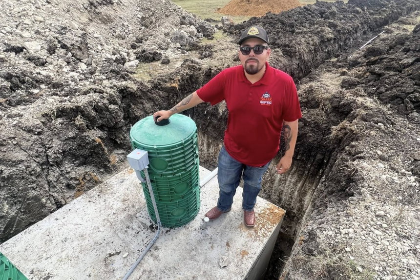 Shark Septic Service team at a project